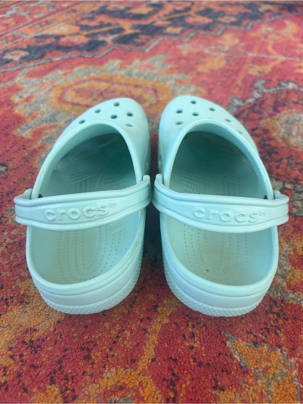 CROCS | Unisex Adult Turquoise Classic Slip On Clog W/Strap Men’s 9 Women’s 11